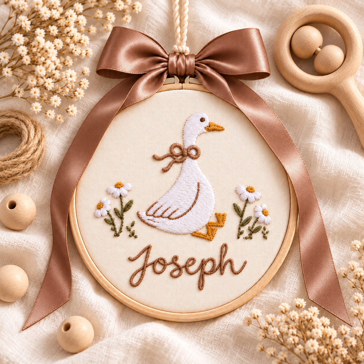 Personalized Embroidered Name Christmas Ornament, Baby's First Christmas Keepsake