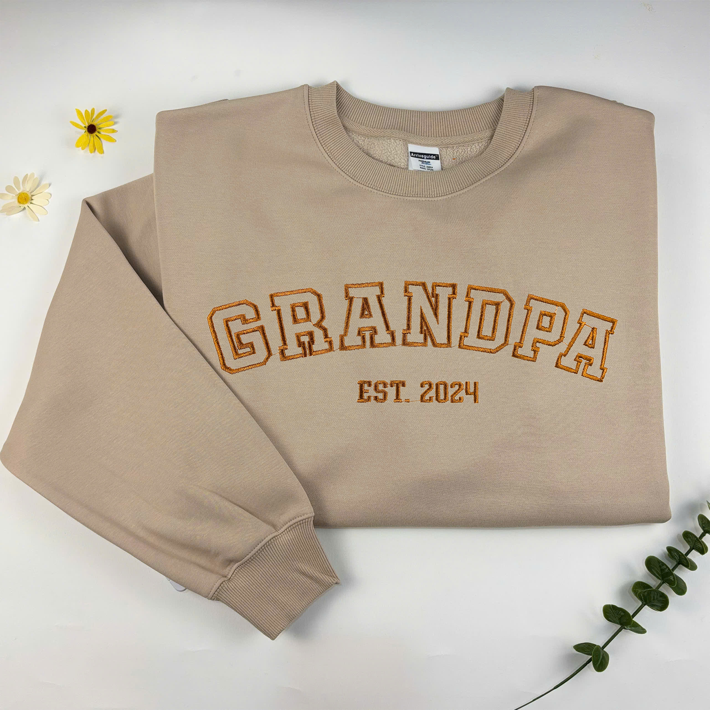 Custom Embroidered Sweatshirt From Your Text, Unisex Crewneck Cotton, Personalized Sweatshirt