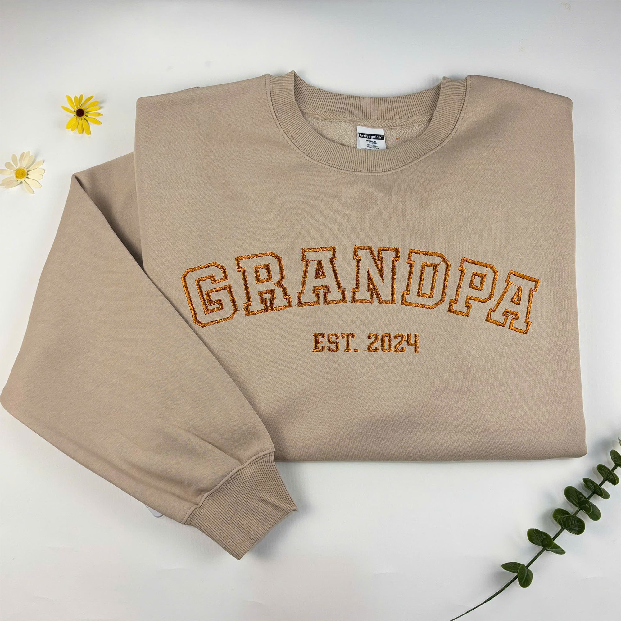 Custom Embroidered Sweatshirt From Your Text, Unisex Crewneck Cotton, Personalized Sweatshirt