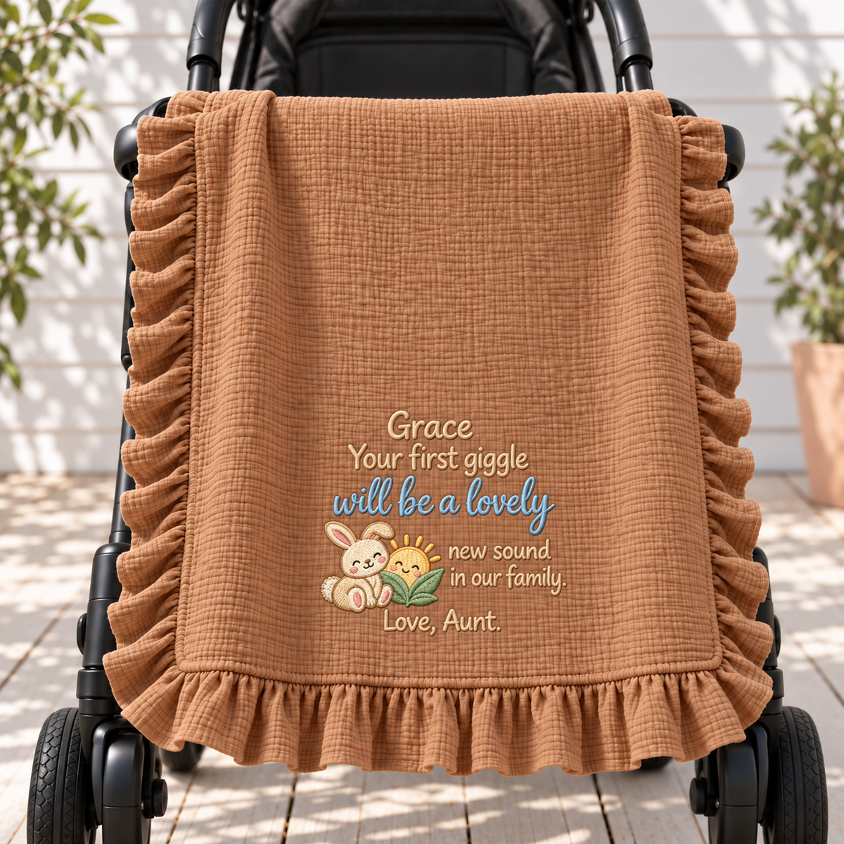 Love Mommy Hand in Hand Keepsake Blanket | Personalized Christmas Newborn Gift