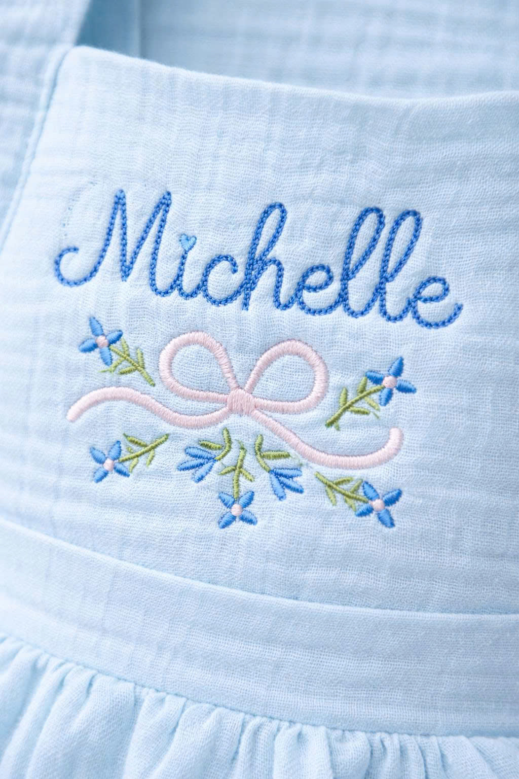 Baby Girl Muslin Ruffle Romper with Bow – Soft Cotton Summer Outfit, Newborn Coming Home & Baby Shower Gift