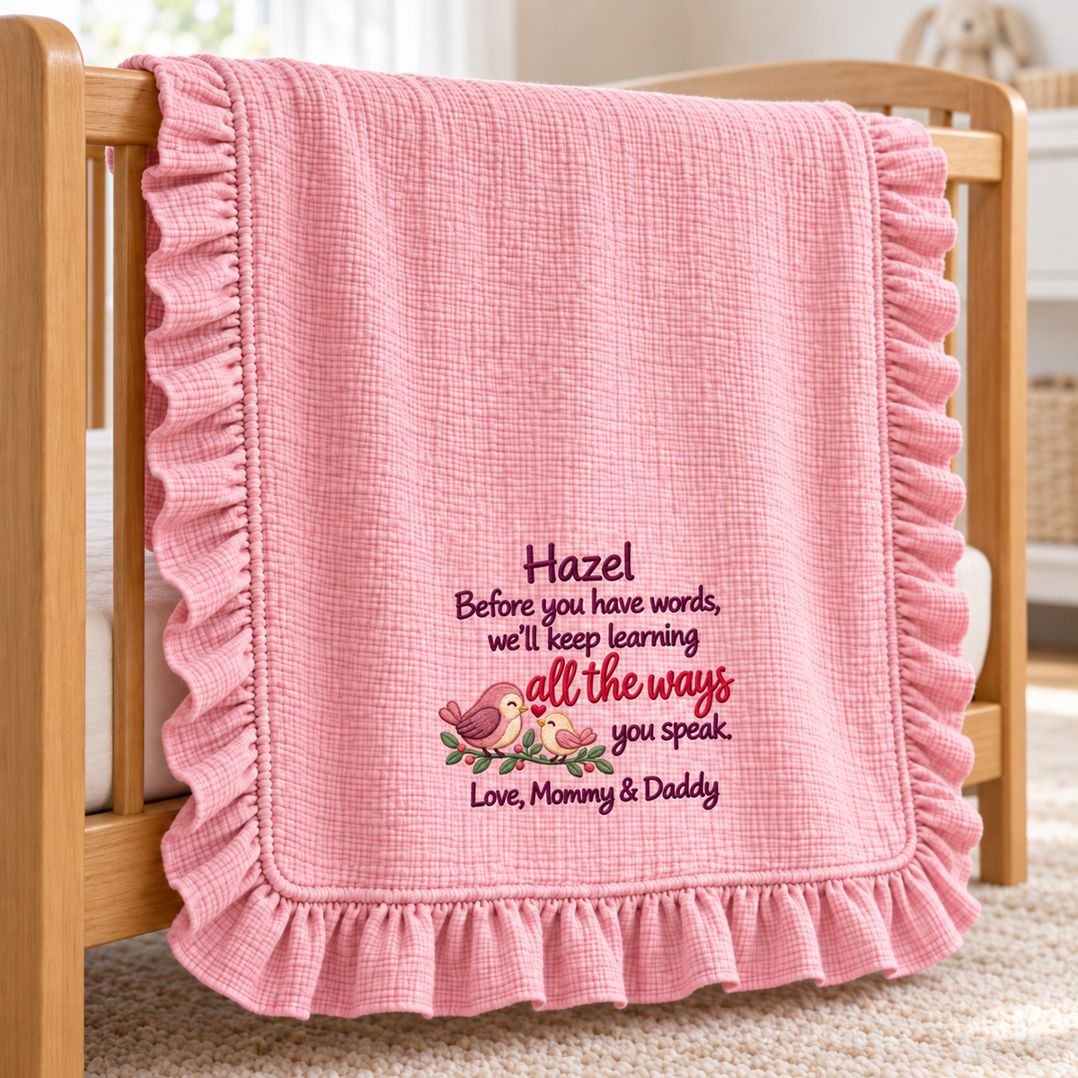 Our First Christmas Hand-in-Hand Keepsake Blanket | Mommy & Newborn Gift Blanket