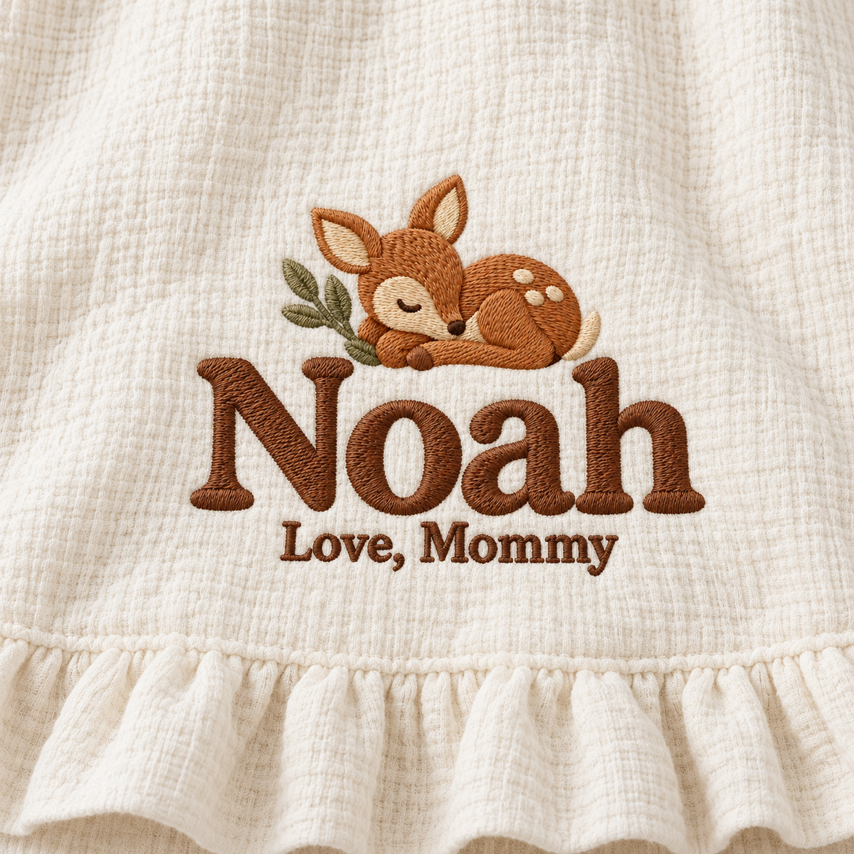 Custom Name Muslin Blanket | Personalized Keepsake Gift from Mommy