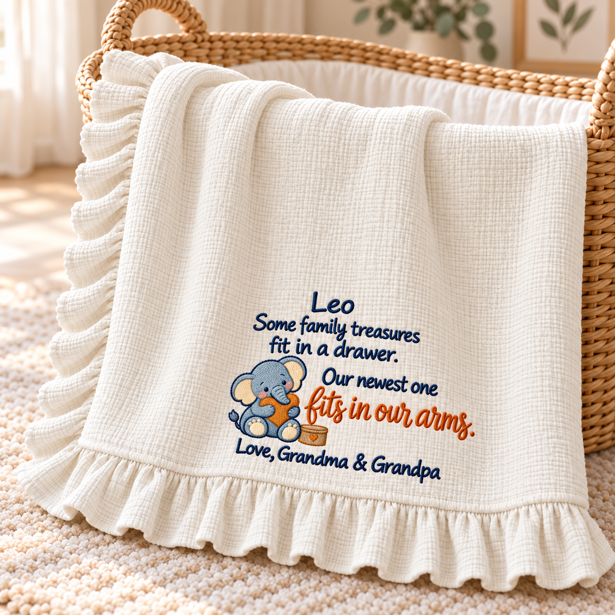 First Christmas Together Keepsake Blanket | Custom Embroidered Mommy & Baby Gift