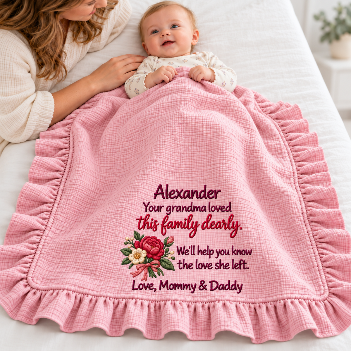 Doing Great Mommy This Christmas Together Blanket | Personalized Keepsake Gift