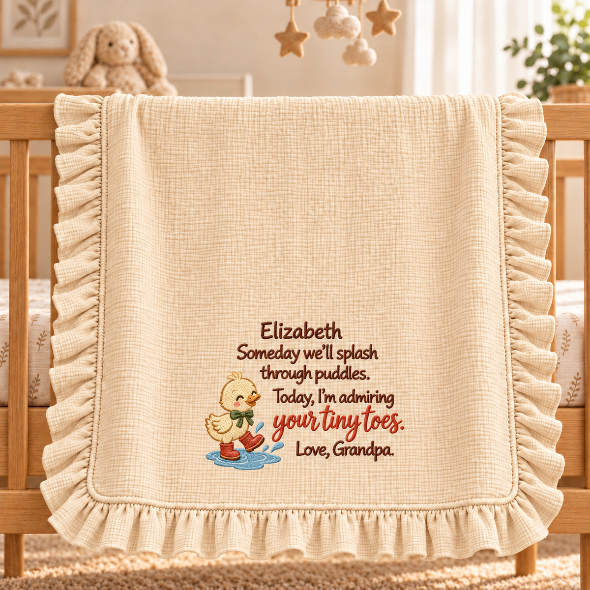 Together Hand in Hand Muslin Blanket | 1st Christmas Mommy & Baby Keepsake Gift