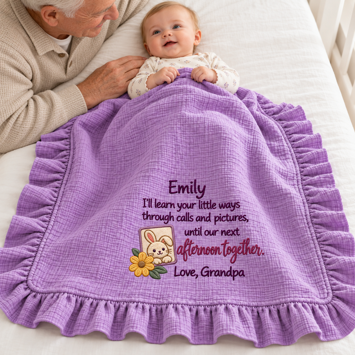 Happy Our First Christmas Keepsake Blanket | Personalized Newborn Gift Blanket