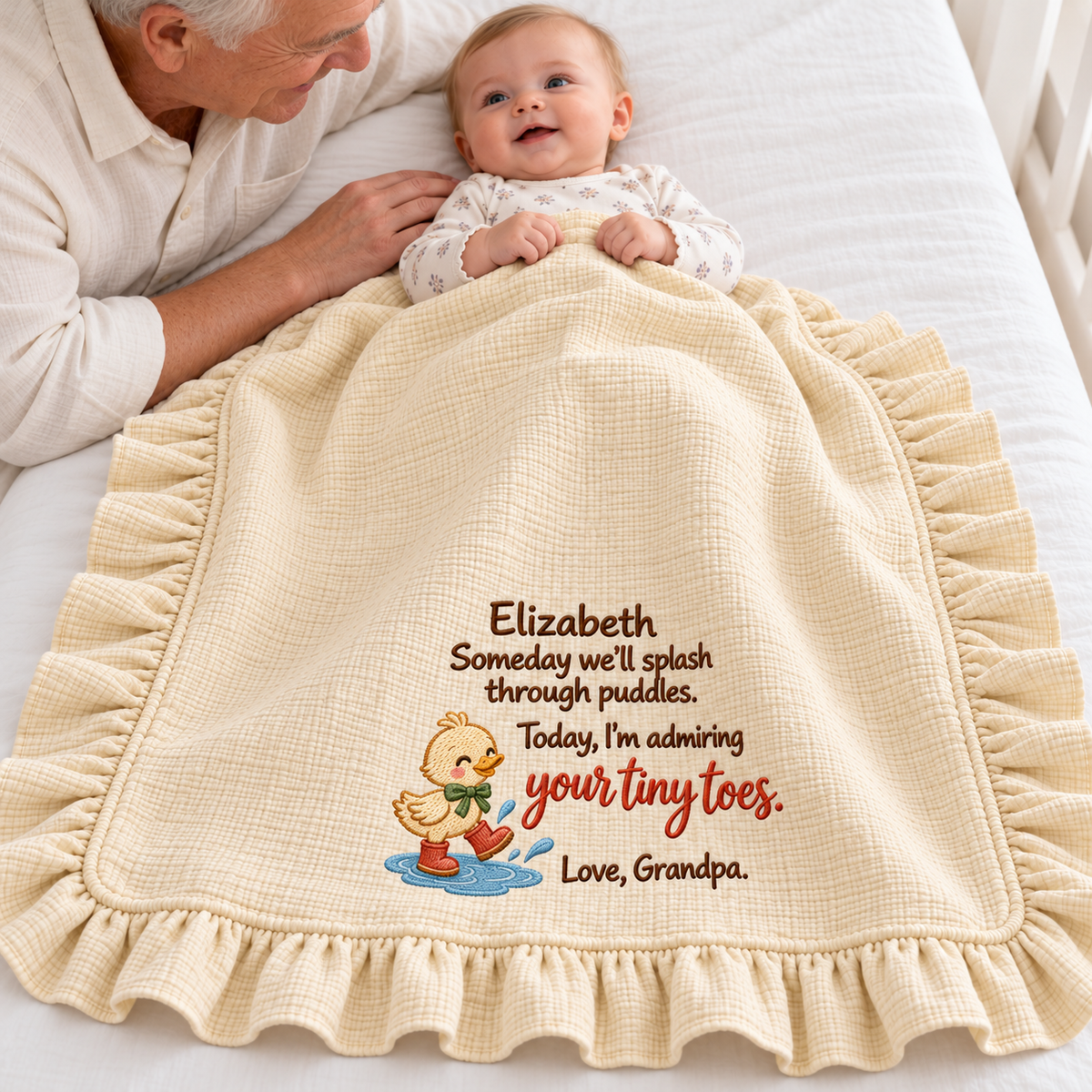 Together Hand in Hand Muslin Blanket | 1st Christmas Mommy & Baby Keepsake Gift