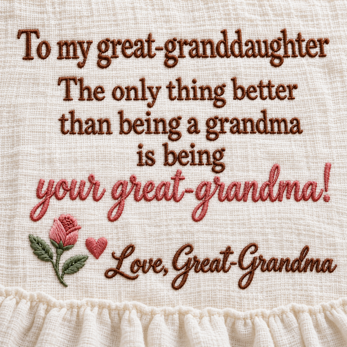 Great-Grandma's Love Muslin Blanket | Personalized Great-Granddaughter Keepsake Gift