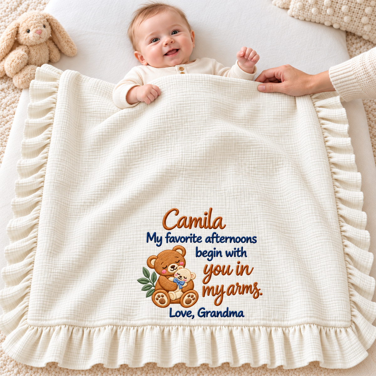 Doing Great Mommy Hand-in-Hand Blanket | 1st Christmas Personalized Keepsake Gift