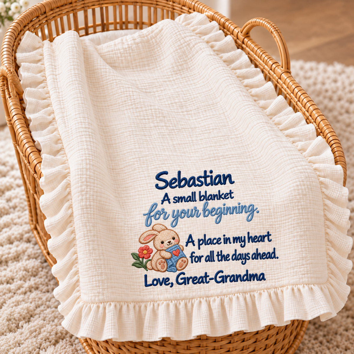 First Christmas Love Mommy Together Blanket | Personalized Newborn Keepsake Gift Blanket