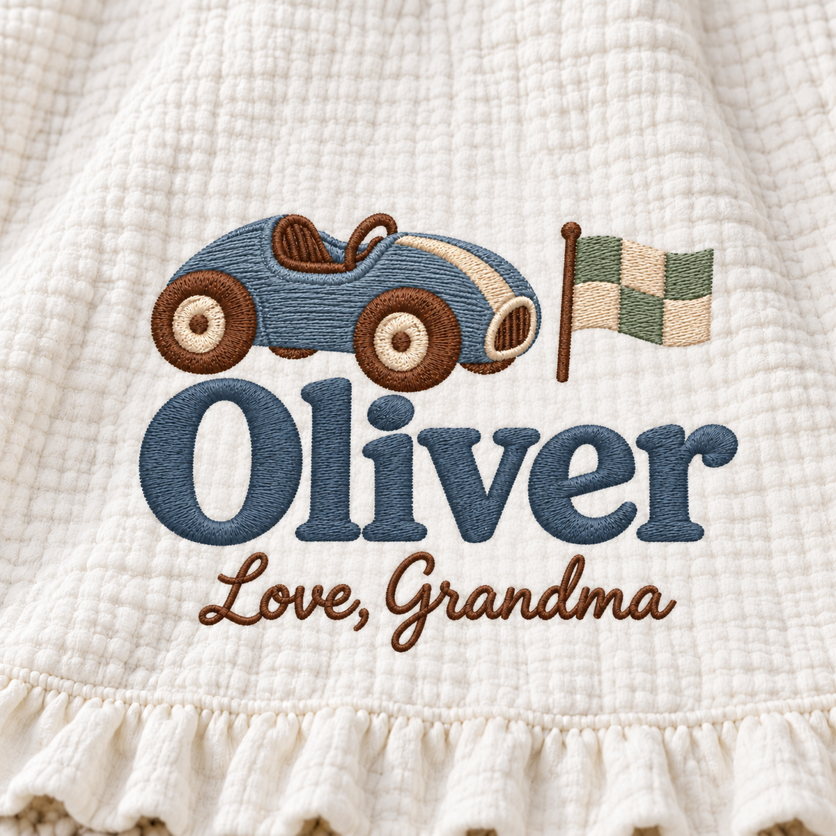 Custom Name Keepsake Muslin Blanket | Personalized Gift from Grandma