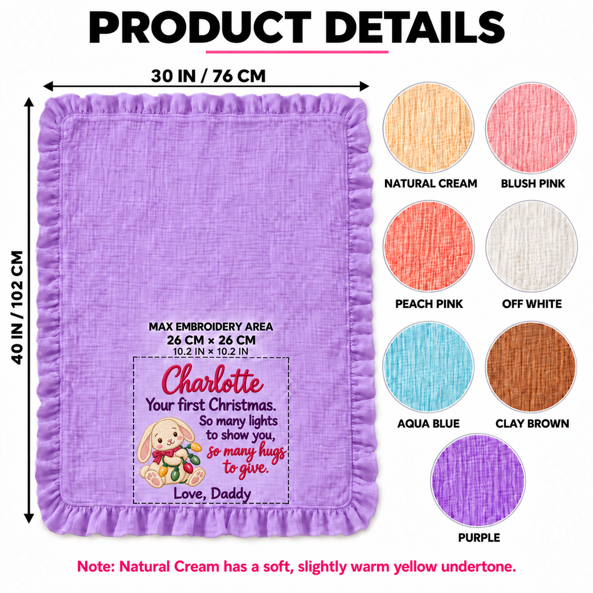 This Christmas Morning Keepsake Muslin Blanket | Personalized Mommy & Baby Gift Blanket