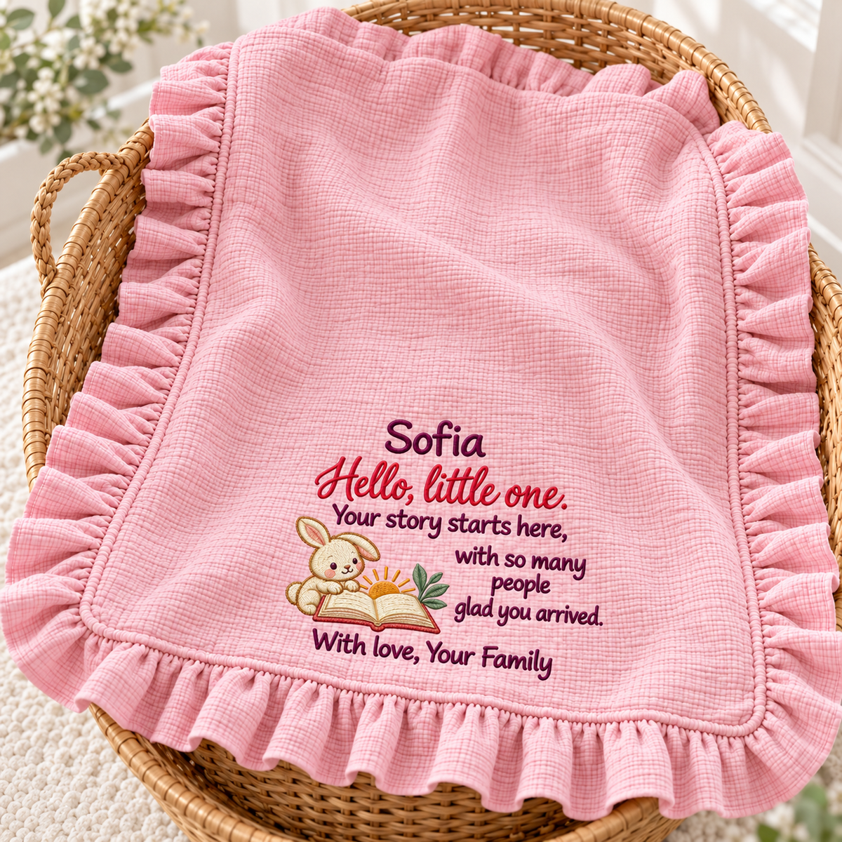 This Christmas Together Keepsake Muslin Blanket | Personalized Mommy & Baby Gift Blanket