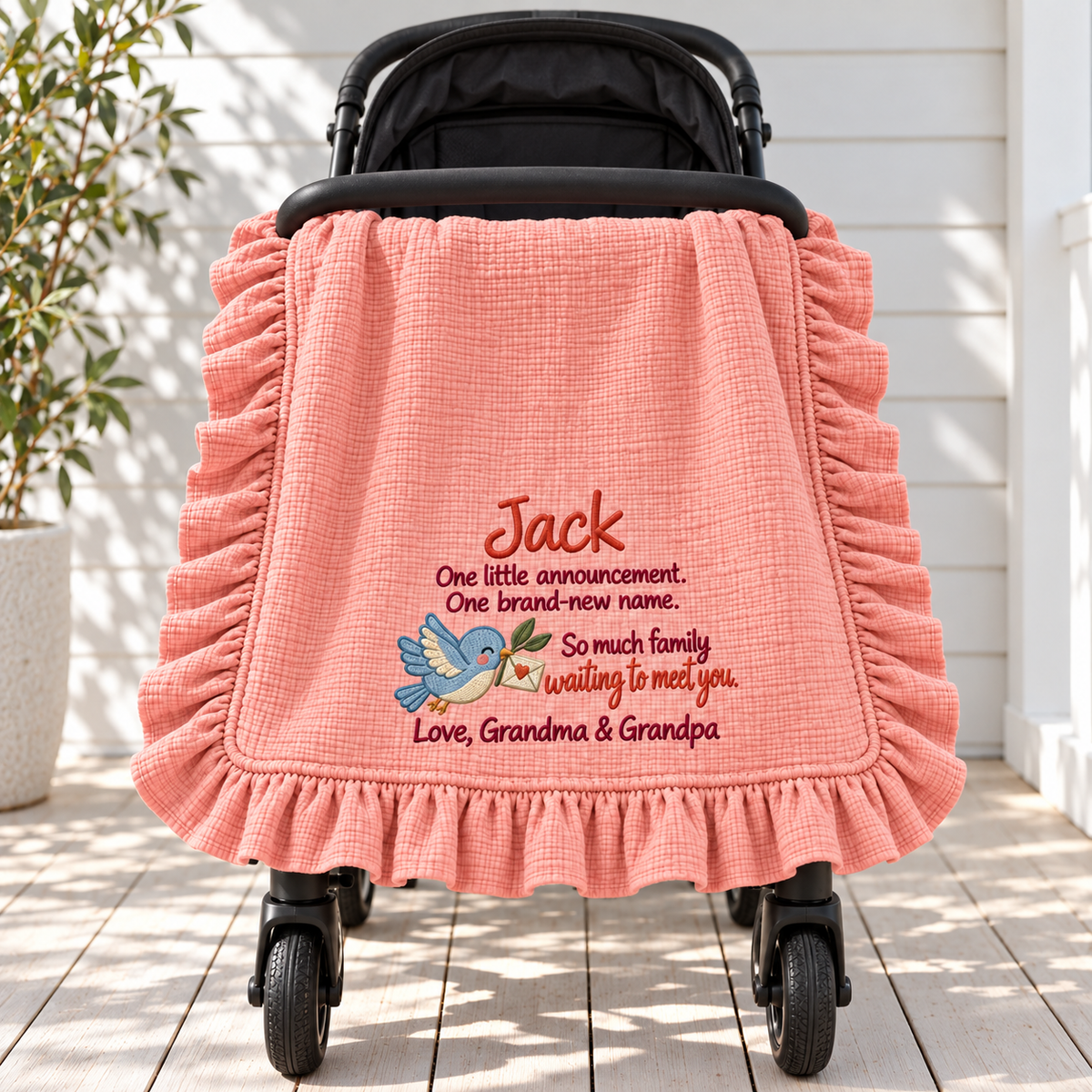 Fits Against My Heart This Christmas Blanket | Embroidered Mommy & Newborn Keepsake Gift