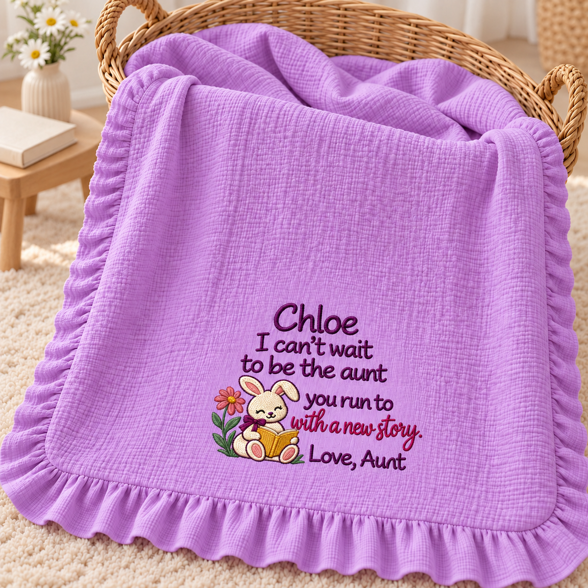 Happy Christmas Together Love Mommy Blanket | Embroidered Newborn Keepsake Gift
