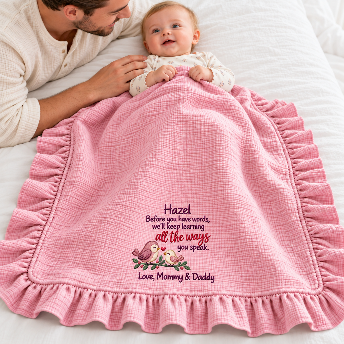 Our First Christmas Hand-in-Hand Keepsake Blanket | Mommy & Newborn Gift Blanket