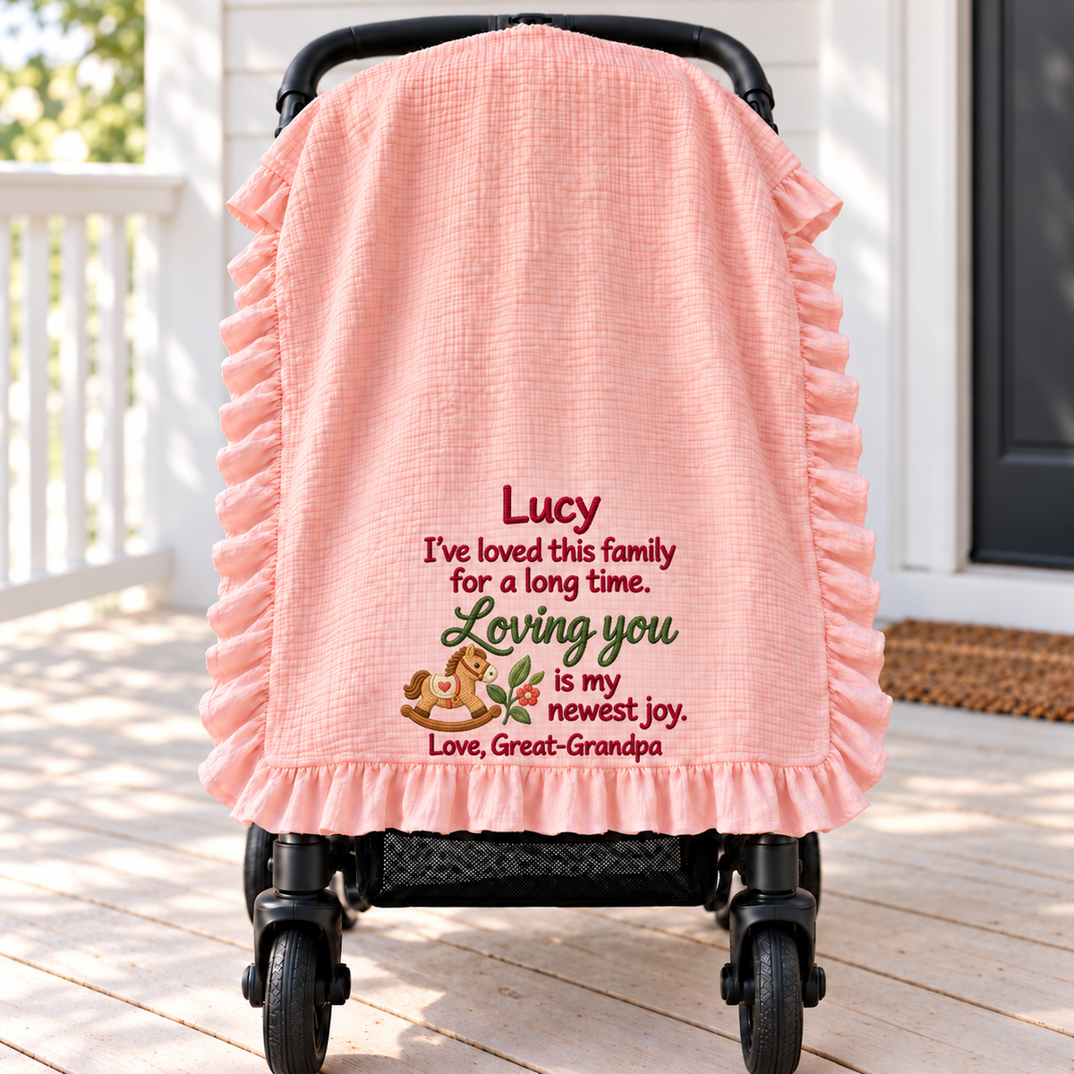 Happy Christmas Hand in Hand Keepsake Blanket | Embroidered Mommy & Newborn Gift