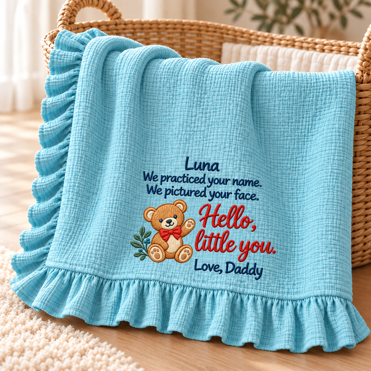 Hand in Hand This Christmas Keepsake Blanket | Personalized Mommy & Newborn Gift Blanket