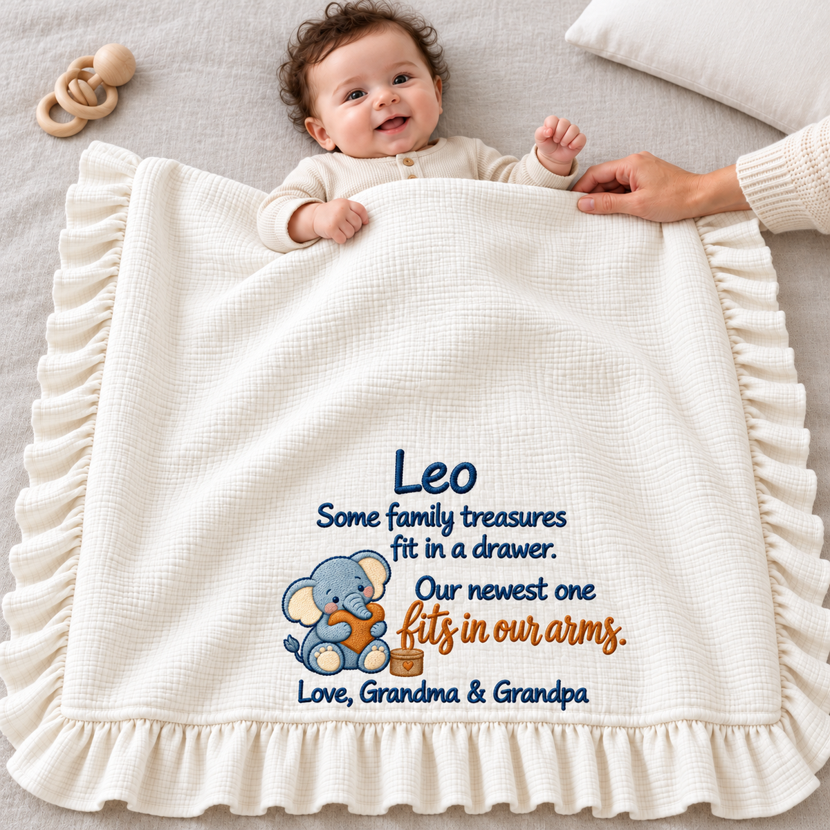 First Christmas Together Keepsake Blanket | Custom Embroidered Mommy & Baby Gift