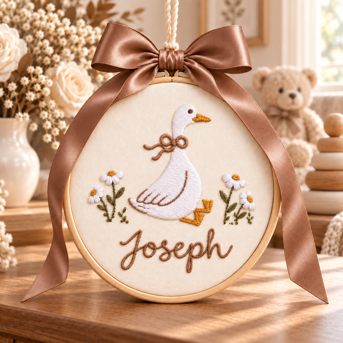 Personalized Embroidered Name Christmas Ornament, Baby's First Christmas Keepsake
