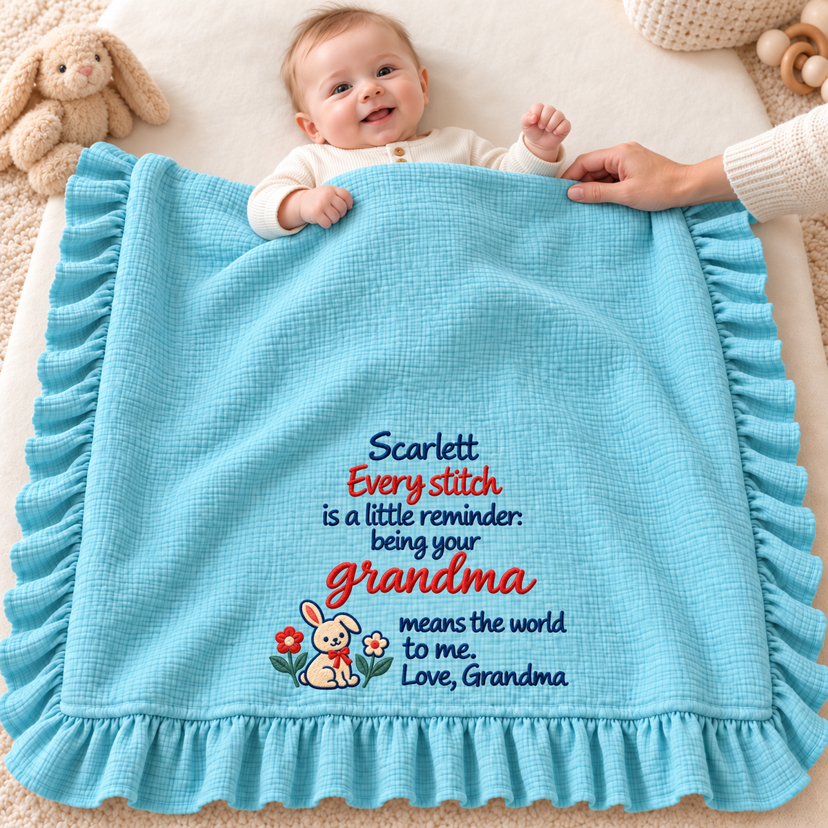 Doing Great Job This Christmas Blanket | Personalized Mommy & Newborn Keepsake Gift