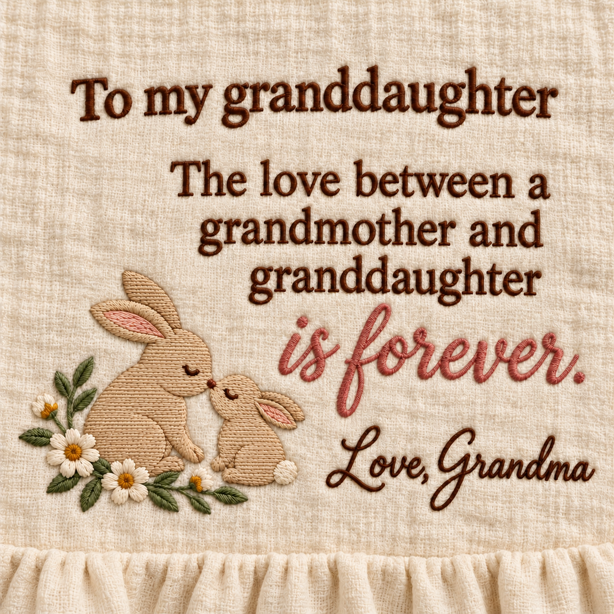 Forever Love Grandmother Granddaughter Muslin Blanket | Personalized Keepsake Gift