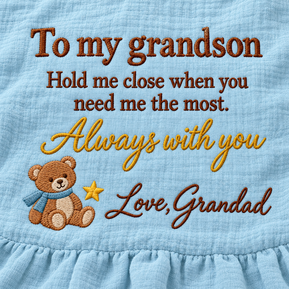 Hold Me Close Grandad's Muslin Blanket | Personalized Grandson Keepsake Gift
