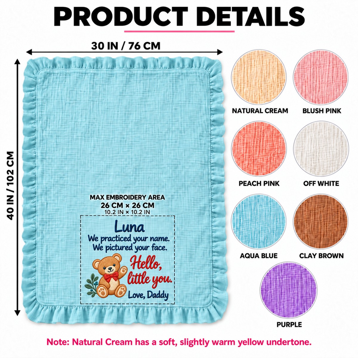 Hand in Hand This Christmas Keepsake Blanket | Personalized Mommy & Newborn Gift Blanket