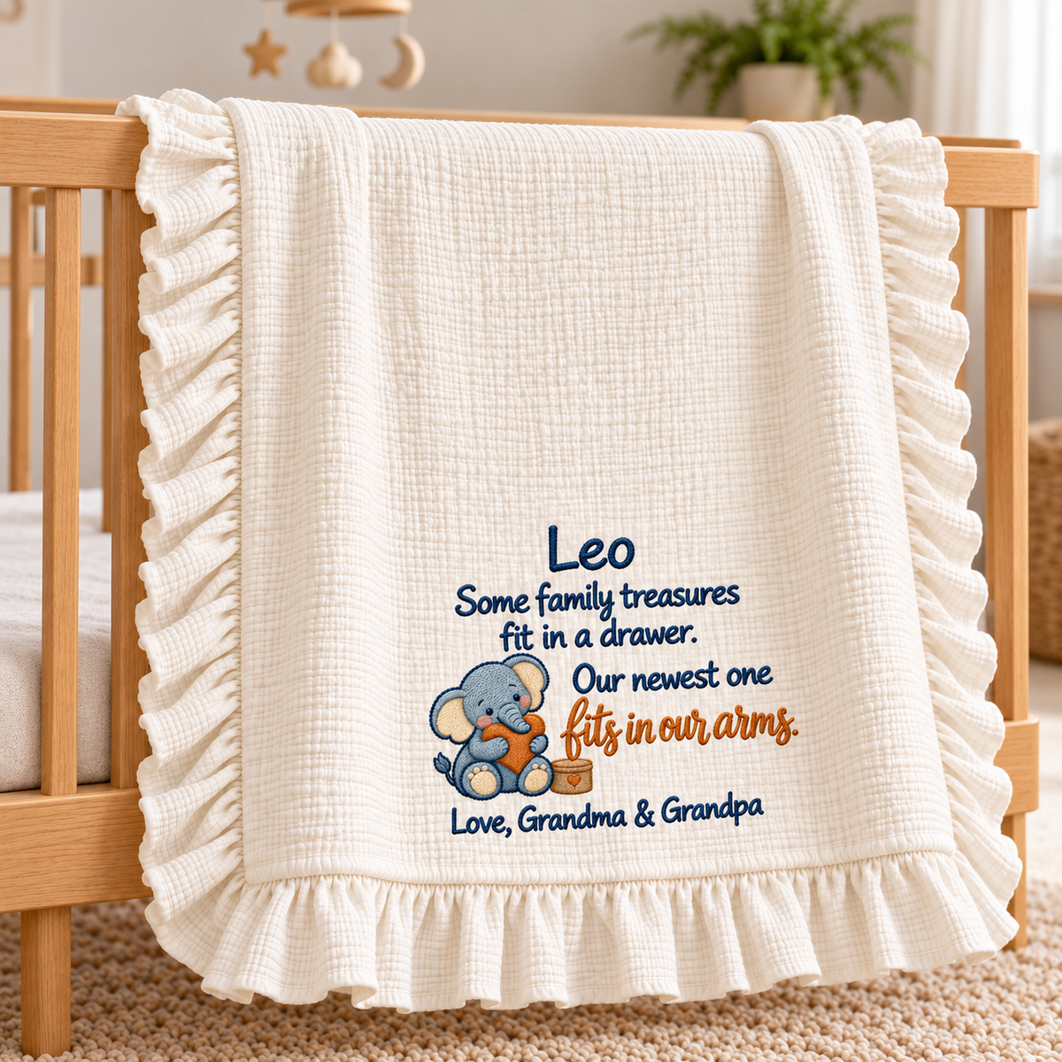 First Christmas Together Keepsake Blanket | Custom Embroidered Mommy & Baby Gift