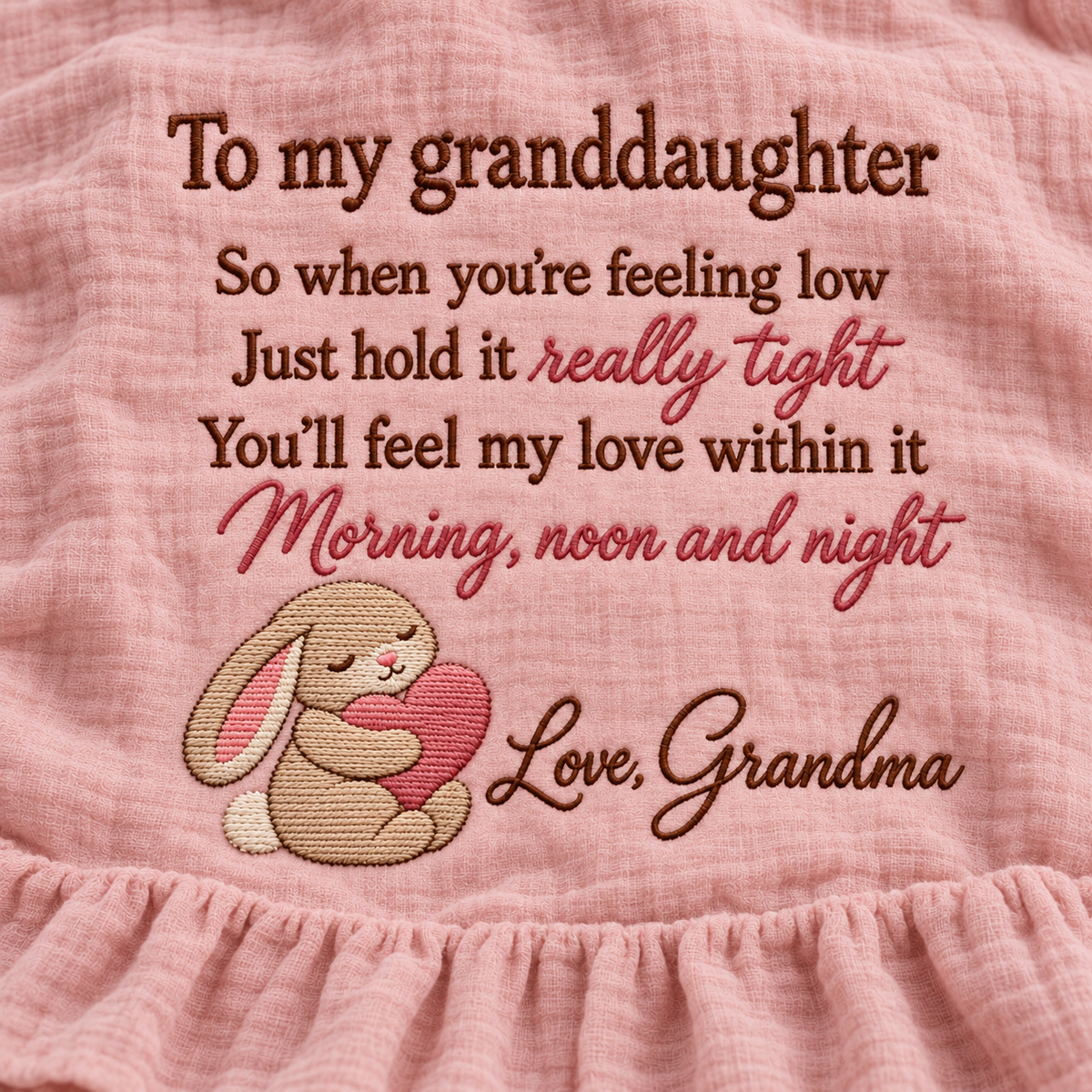 Feel My Love Within It Grandma Muslin Blanket | Personalized Granddaughter Keepsake Gift