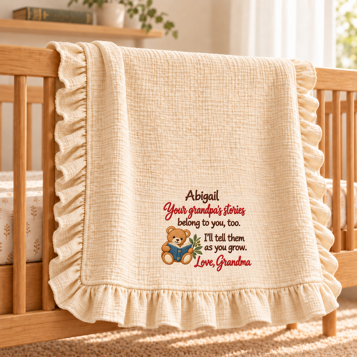 Our First Christmas Fits My Heart Blanket | Mommy & Baby Keepsake Gift Blanket