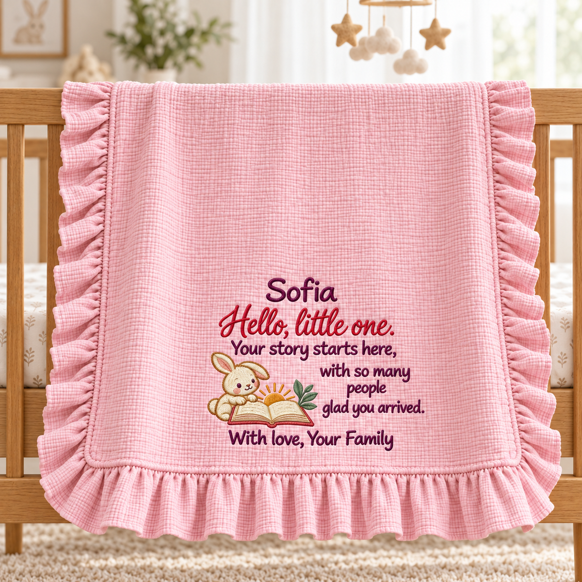 This Christmas Together Keepsake Muslin Blanket | Personalized Mommy & Baby Gift Blanket