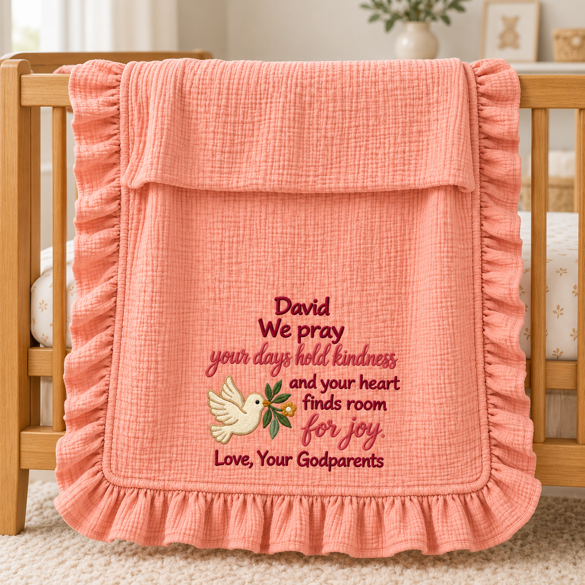 Doing Great Job Happy Christmas Blanket | Personalized Mommy & Baby Keepsake Gift