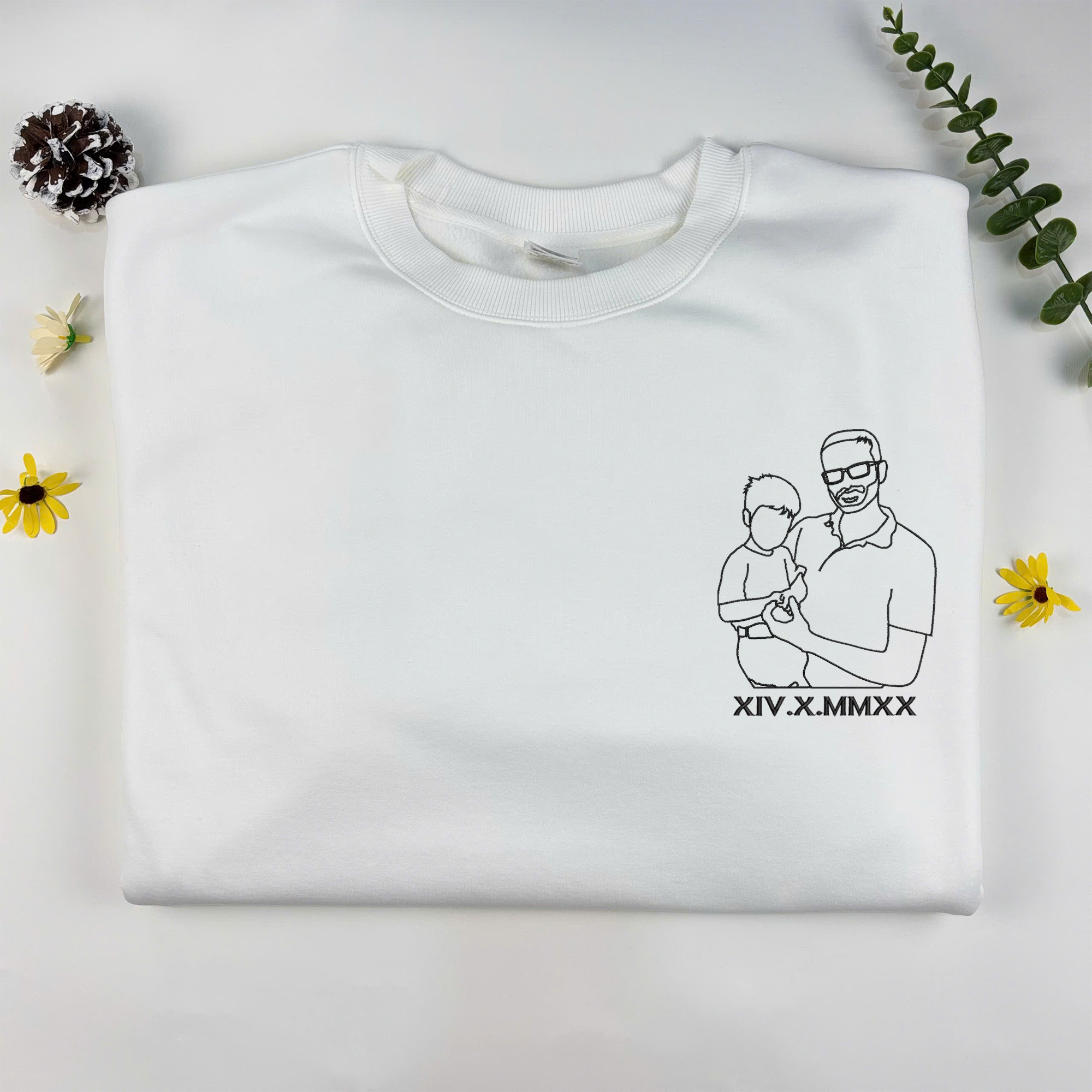 Custom Embroidered Sweatshirt With Your Photo, Custom Family Photo Sweatshirt