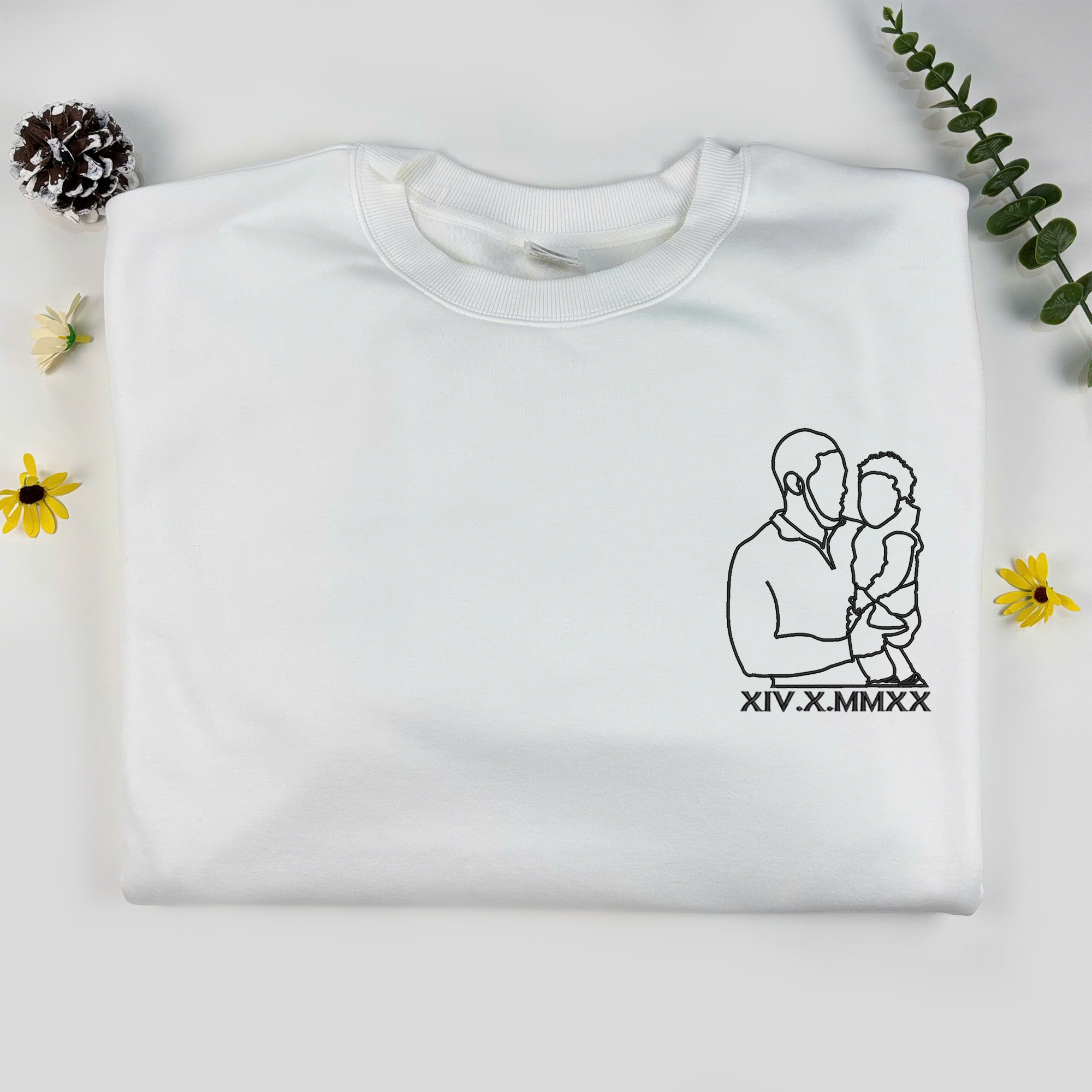 Custom Embroidered Sweatshirt With Your Photo, Custom Family Photo Sweatshirt