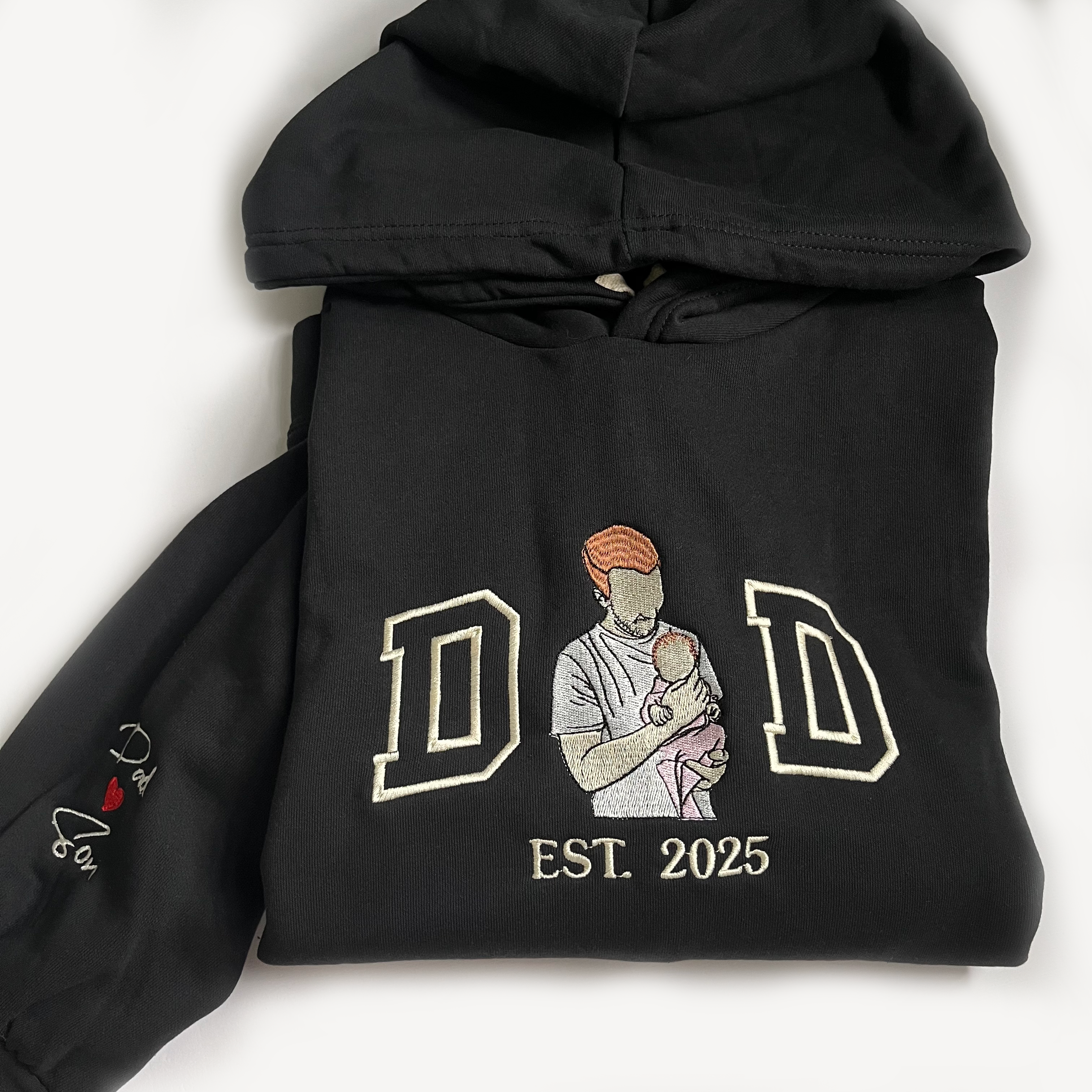 Custom Dad and Son Embroidery Hoodie, Personalized Dad Shirt, Father's Day Gift