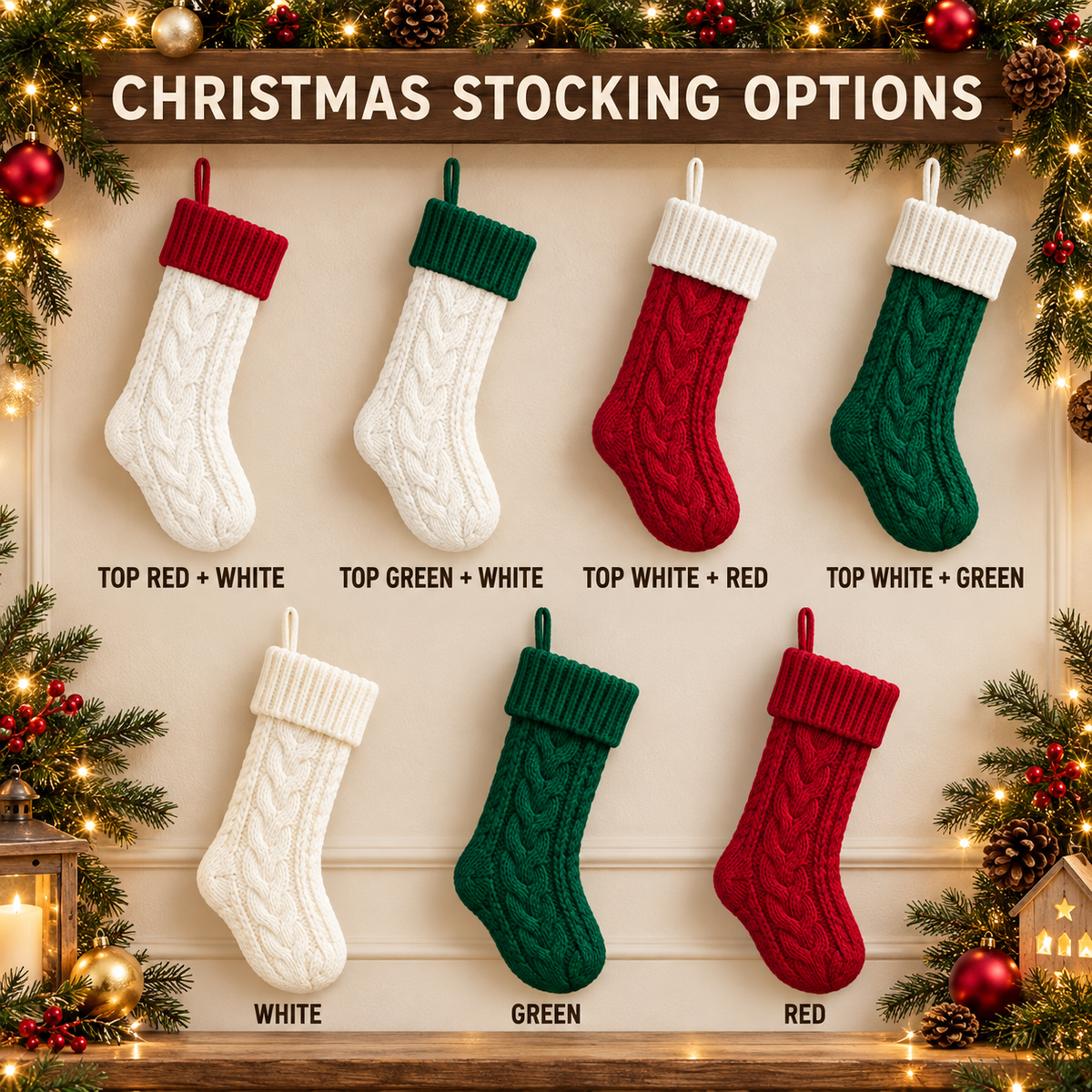 Personalized Embroidered Christmas Stocking – Custom Name Knit Stocking