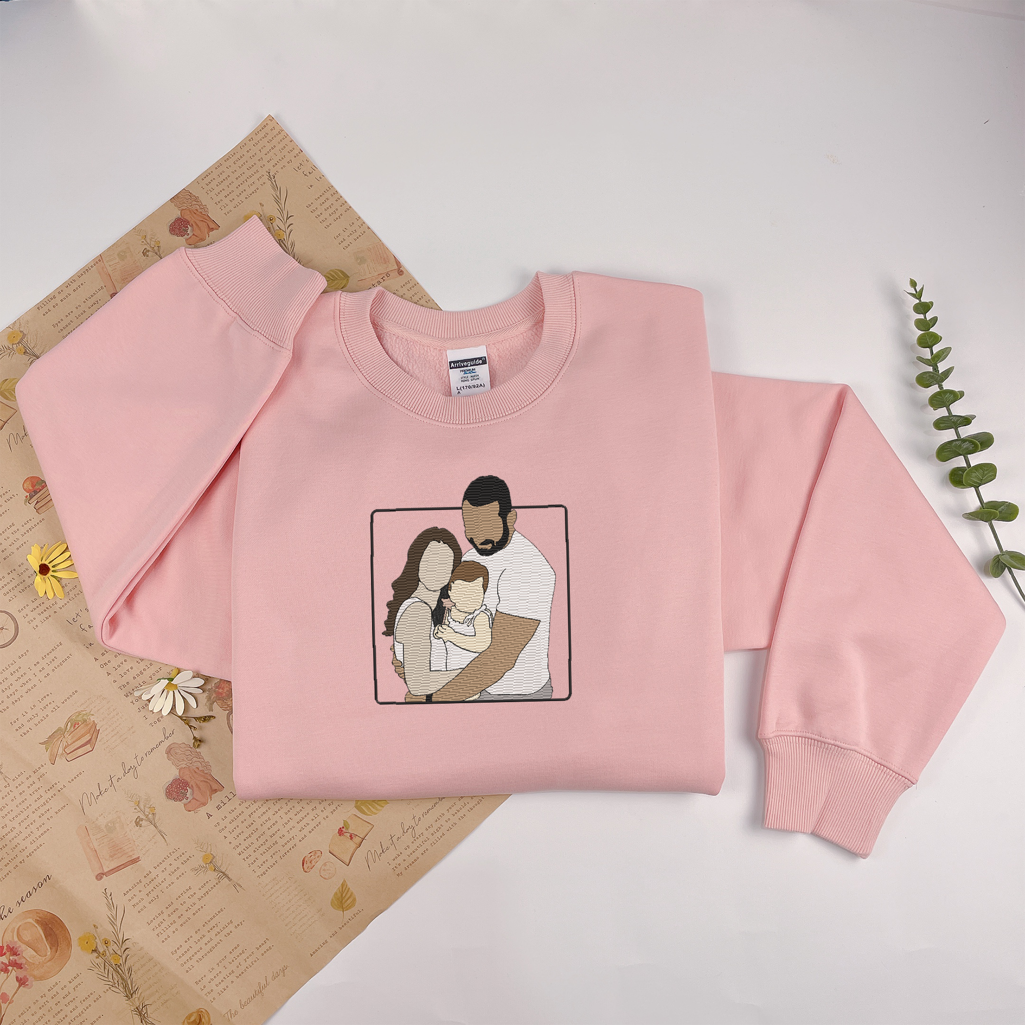 Custom Embroidered Sweatshirt from Photo, Personalized Dad and Son Embroidered Sweatshirt