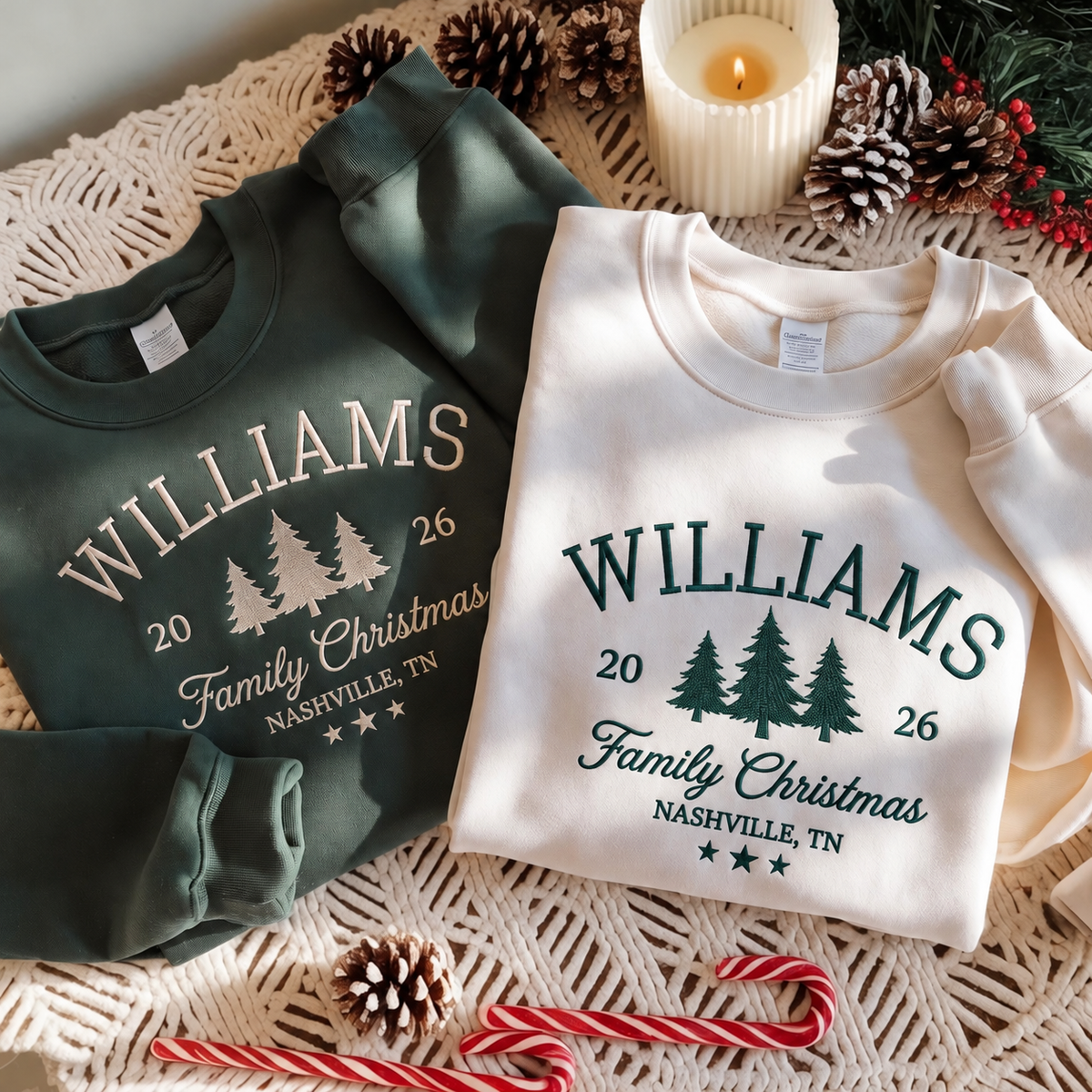 Personalized Family Christmas Sweatshirts 2026, Custom Name Christmas Sweatshirts