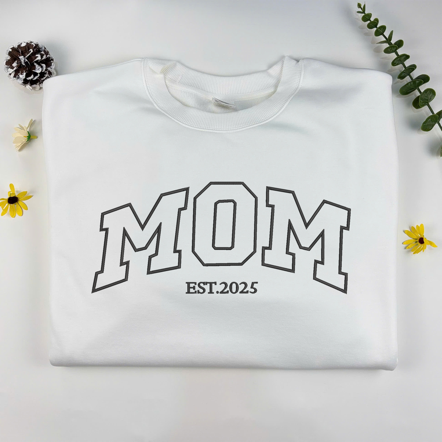 Custom Embroidered Crewneck Sweatshirt With Your Text, Personalized Shirt for Dad Mom