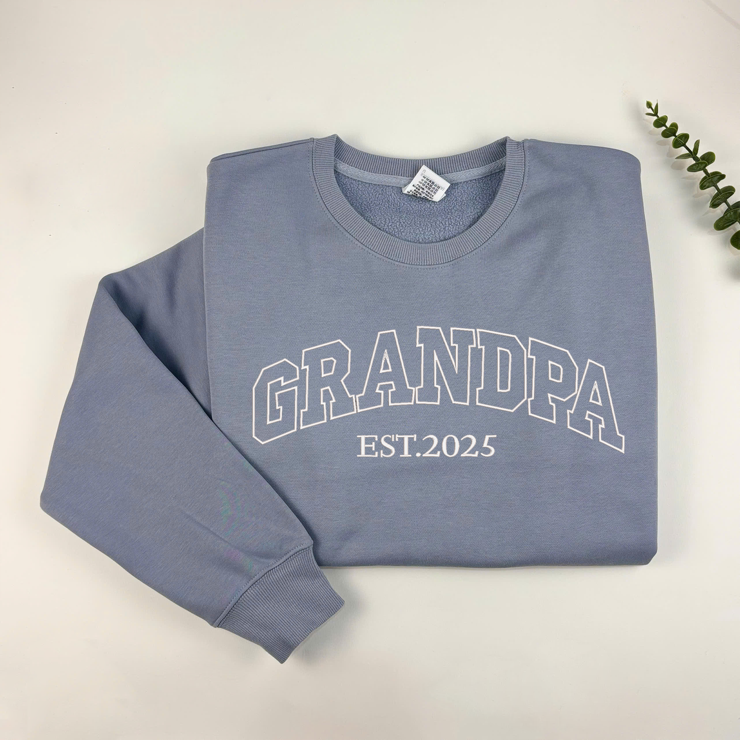 Custom Embroidered Crewneck Sweatshirt With Your Text, Personalized Shirt for Dad Mom