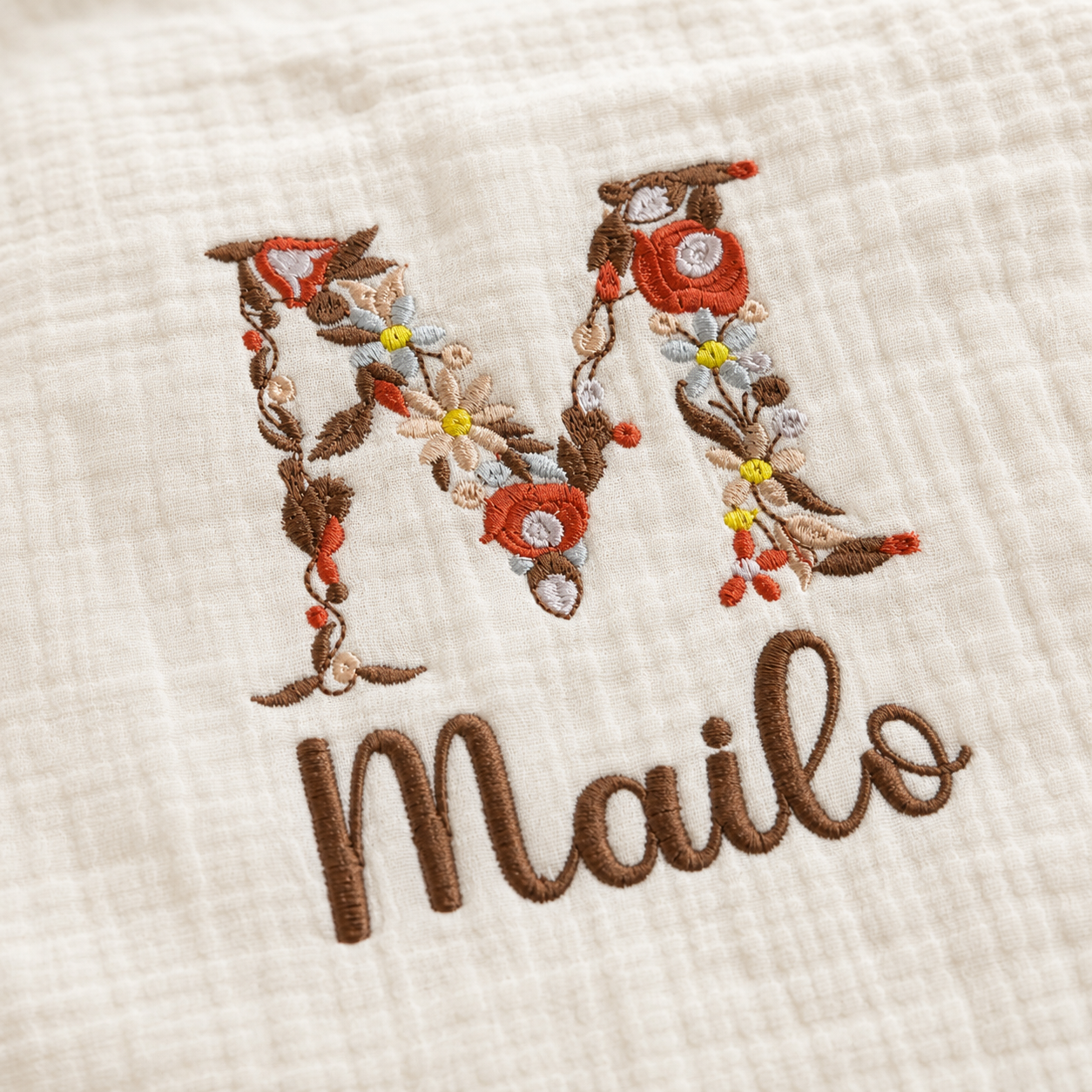 Personalized Baby Blanket, Pillow & Car Seat Cover Set – Embroidered Muslin Baby Bedding, Custom Name Newborn Gift