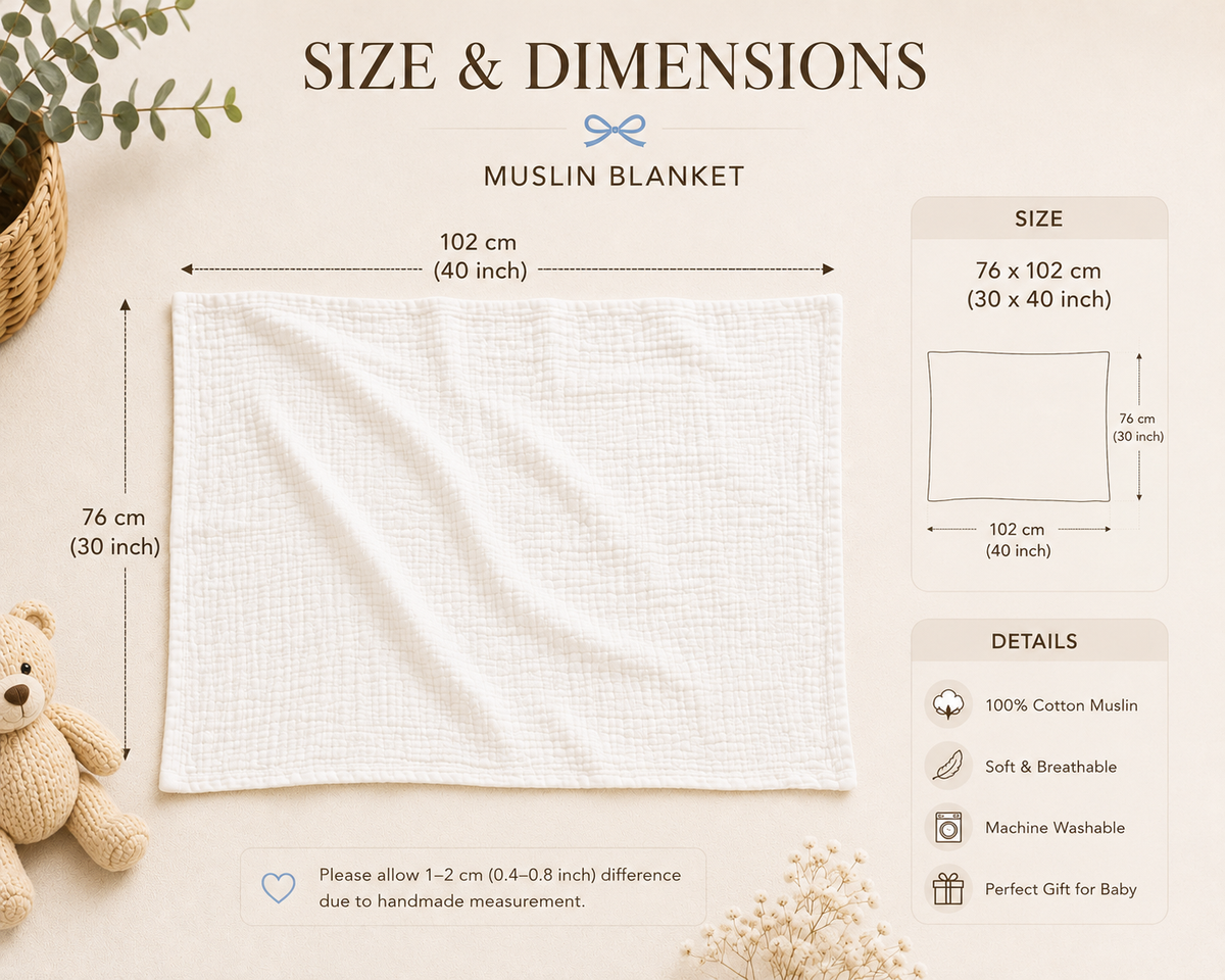 Personalized Muslin Baby Blanket & Pillow Set, Custom Embroidered Baby Name Blanket, Neutral Nursery Bedding, Newborn Gift