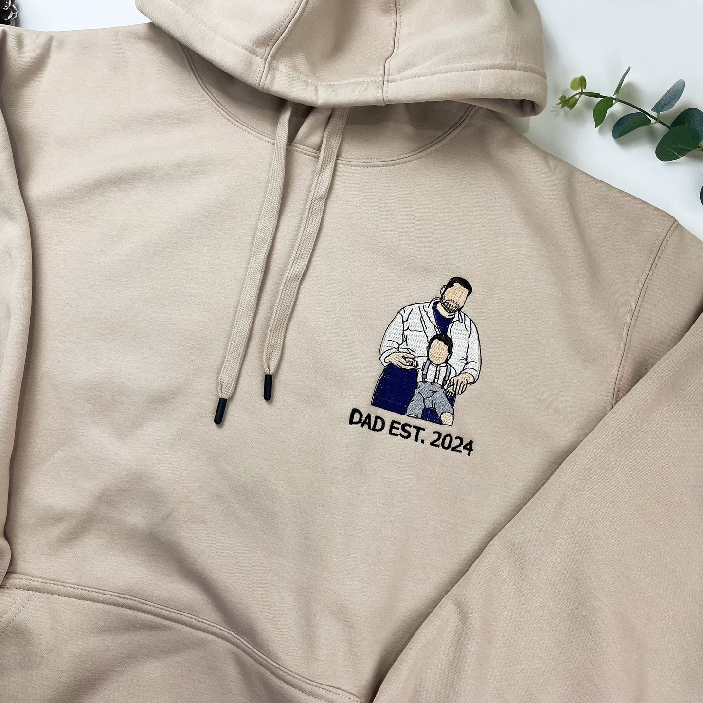 Custom Embroidered Photo Hoodie, Personalized Dad Hoodie, Fathers Day Gift