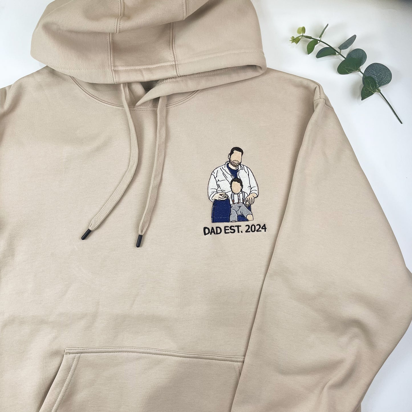 Custom Embroidered Photo Hoodie, Personalized Dad Hoodie, Fathers Day Gift