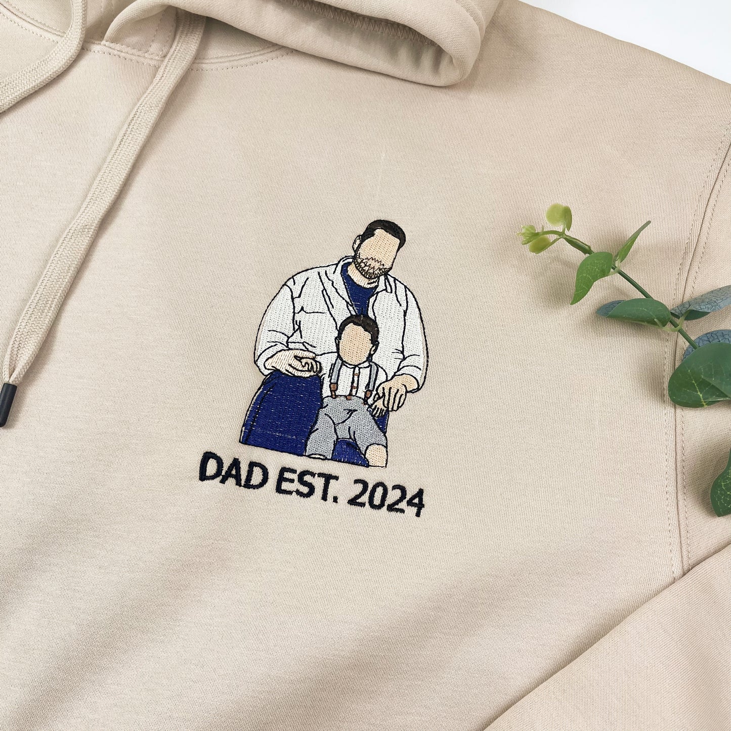 Custom Embroidered Photo Hoodie, Personalized Dad Hoodie, Fathers Day Gift