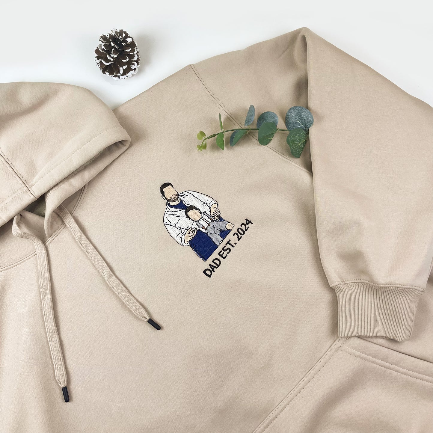 Custom Embroidered Photo Hoodie, Personalized Dad Hoodie, Fathers Day Gift