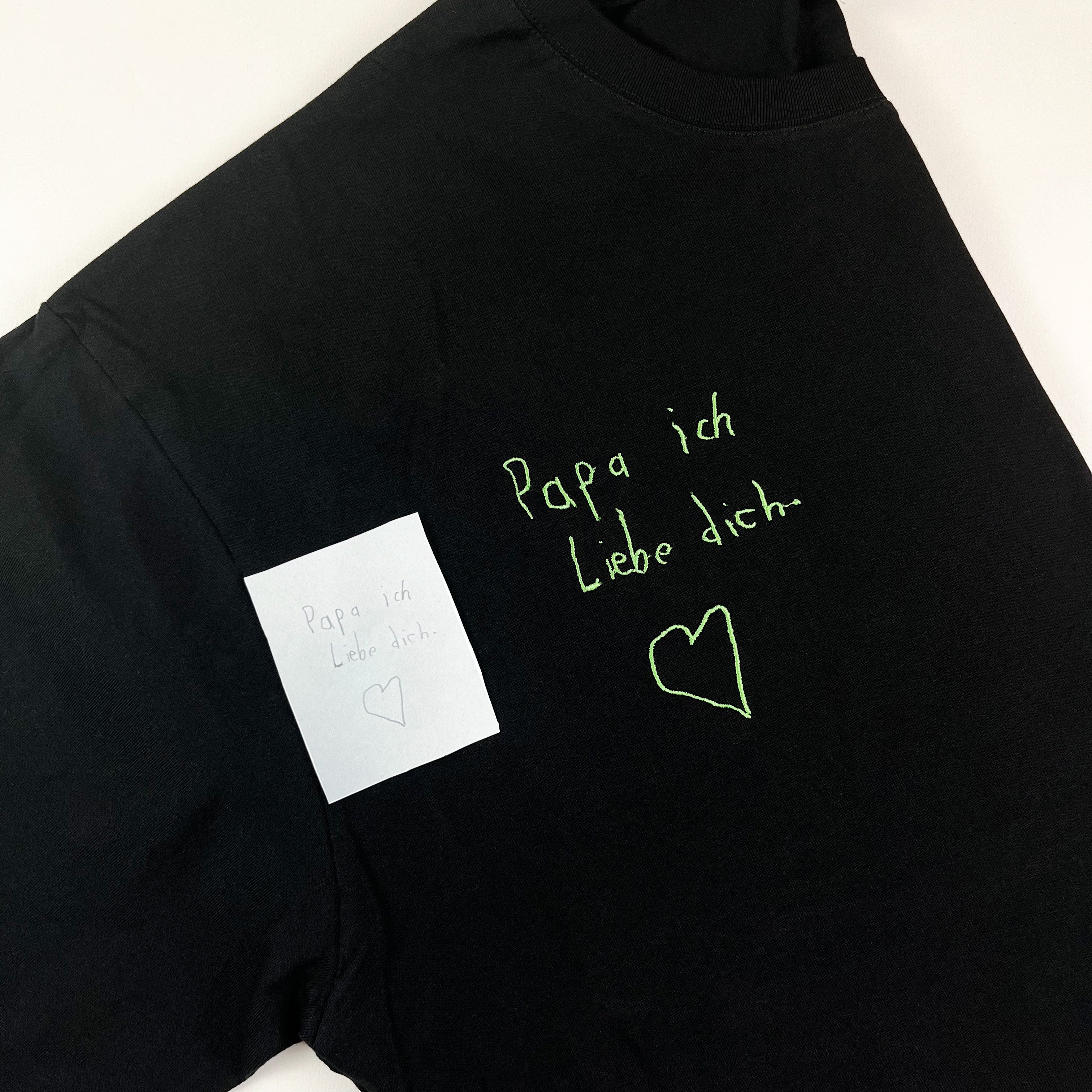 Custom Handwriting Embroidered T-shirt, Couple Message T Shirt Personalized Gift For Him Her