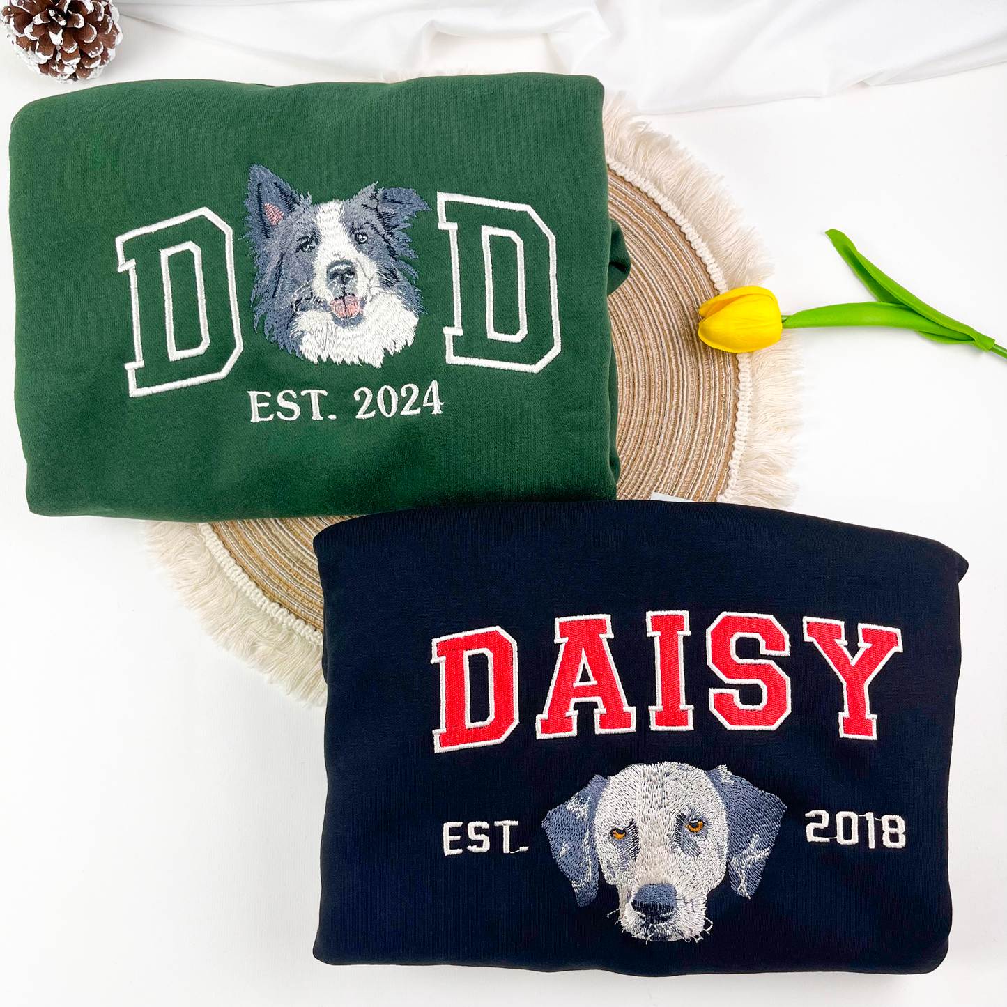 Dog Dad Embroidered Sweatshirt, Customized Pet Sweatshirt, Fathers Day Shirt